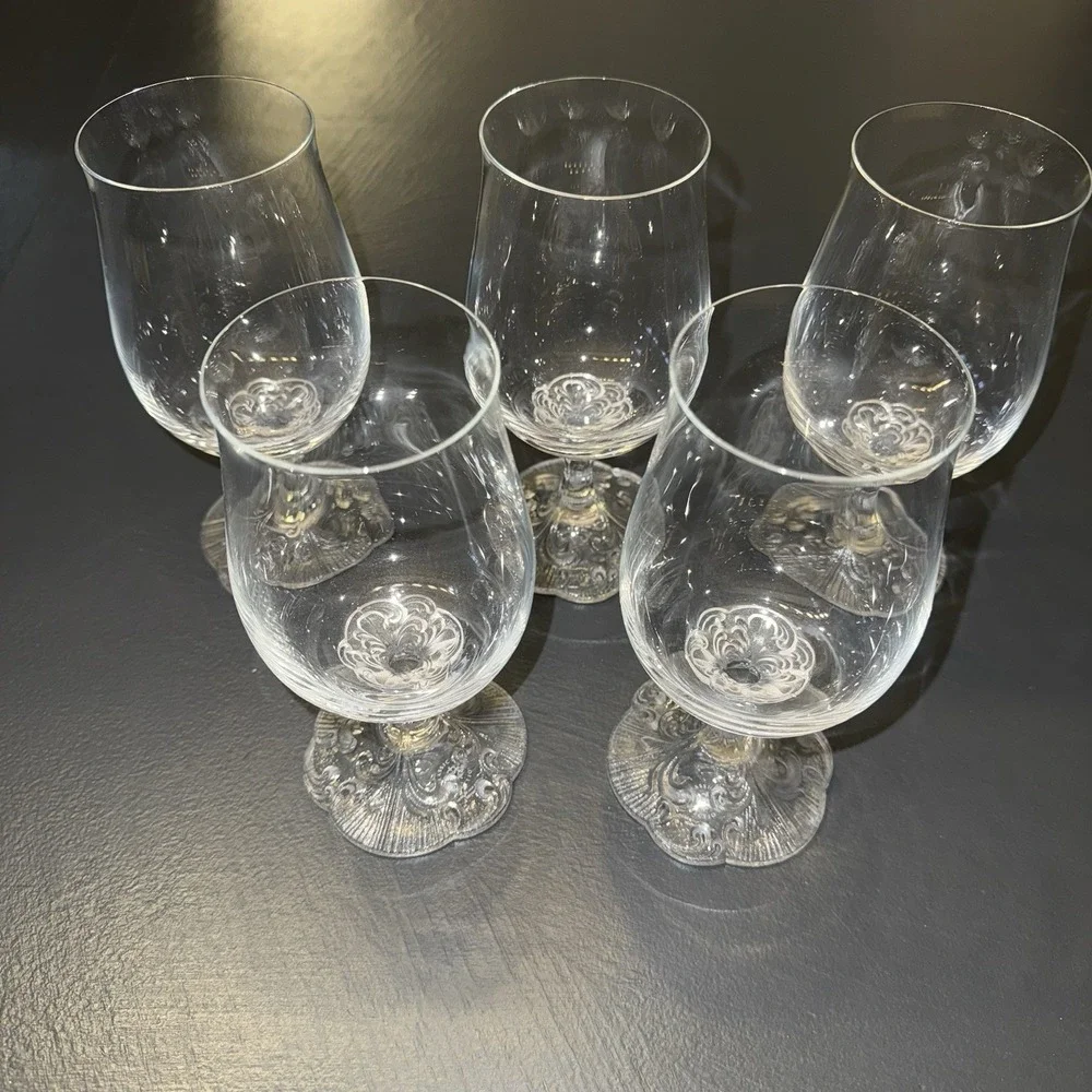 Vintage 5 Rosenthal Monbijou Classic Rose Tulip German Beer Crystal Ornate‎ Base